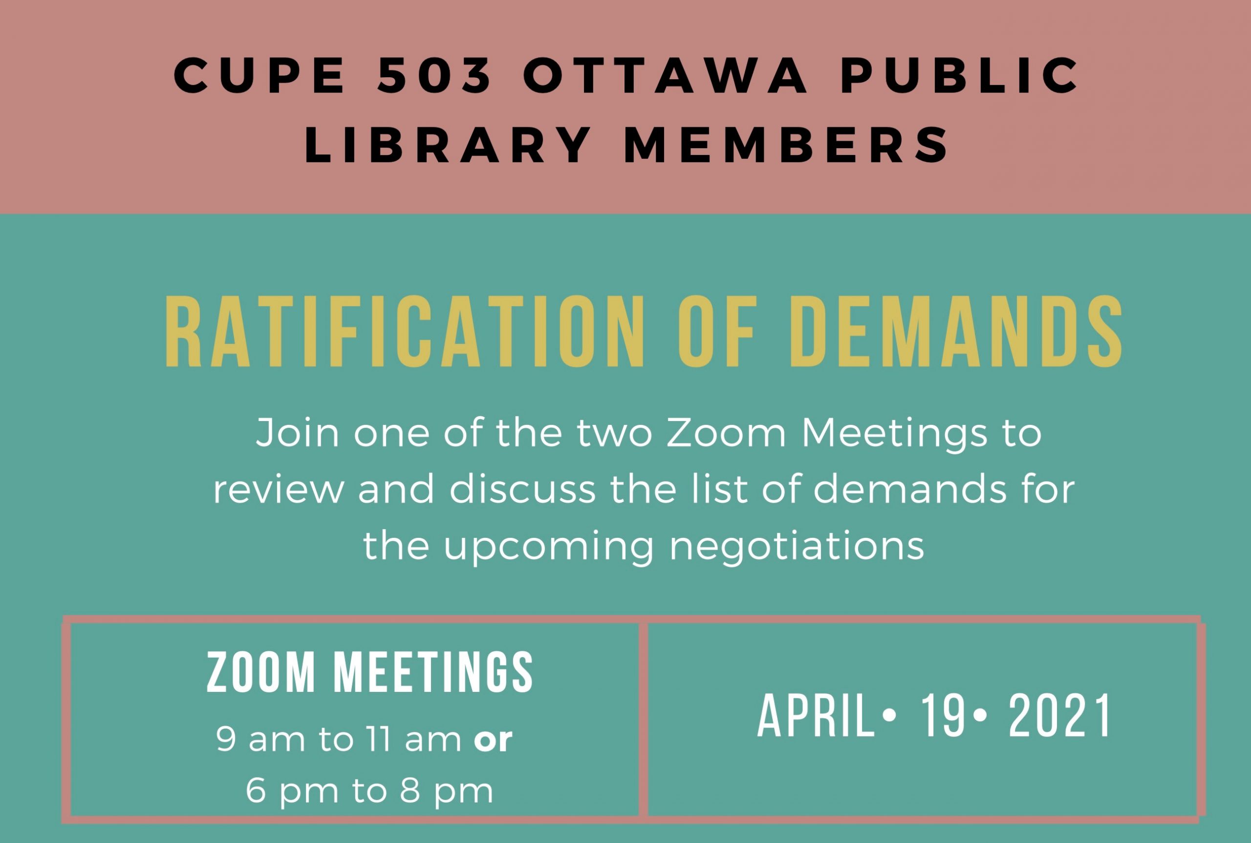 New Date! OPL Ratification of Demands Meeting